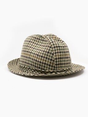 BILTMORE Canada Tweed Fedora Hat Men’s Size 7⅜ Classic Houndstooth Trilby
